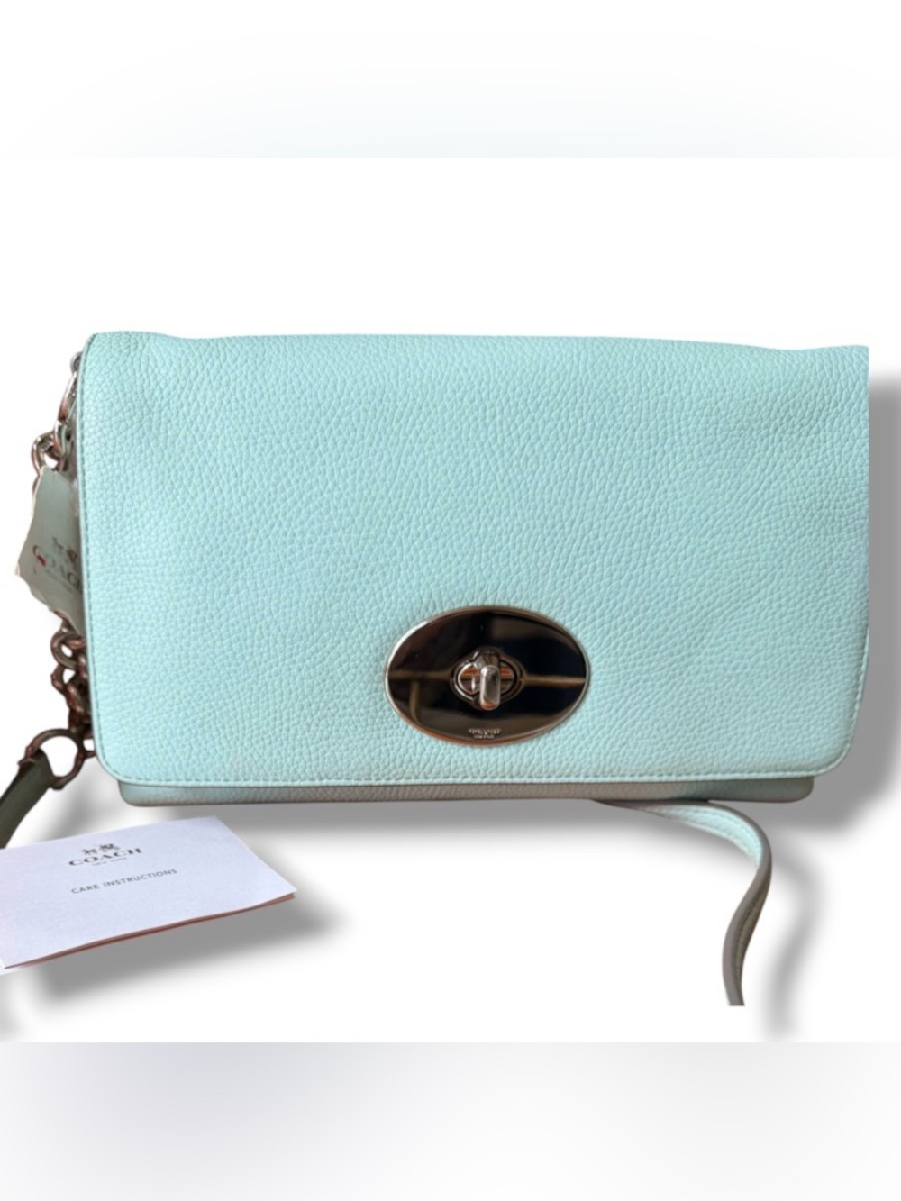 Coach Crosstown Crossbody Bag Pebbled Leather Blue Bag NWT
